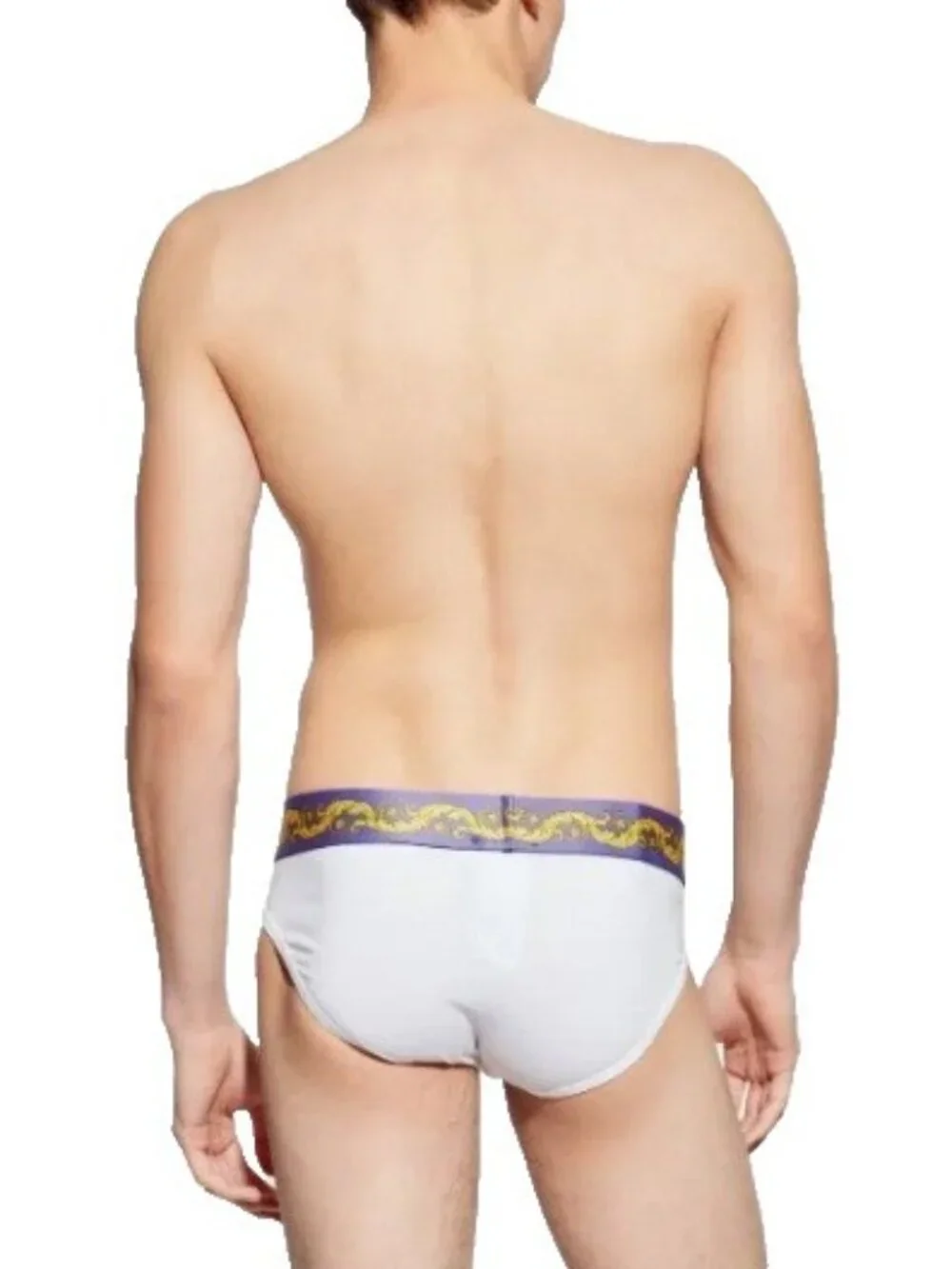 Versace Barocco Medusa Print Cotton Jersey Briefs White XXL 7 NIB Authentic